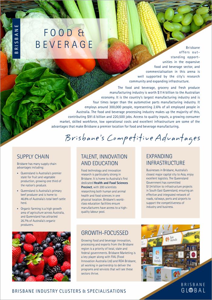 Food & Beverage Fact Sheet