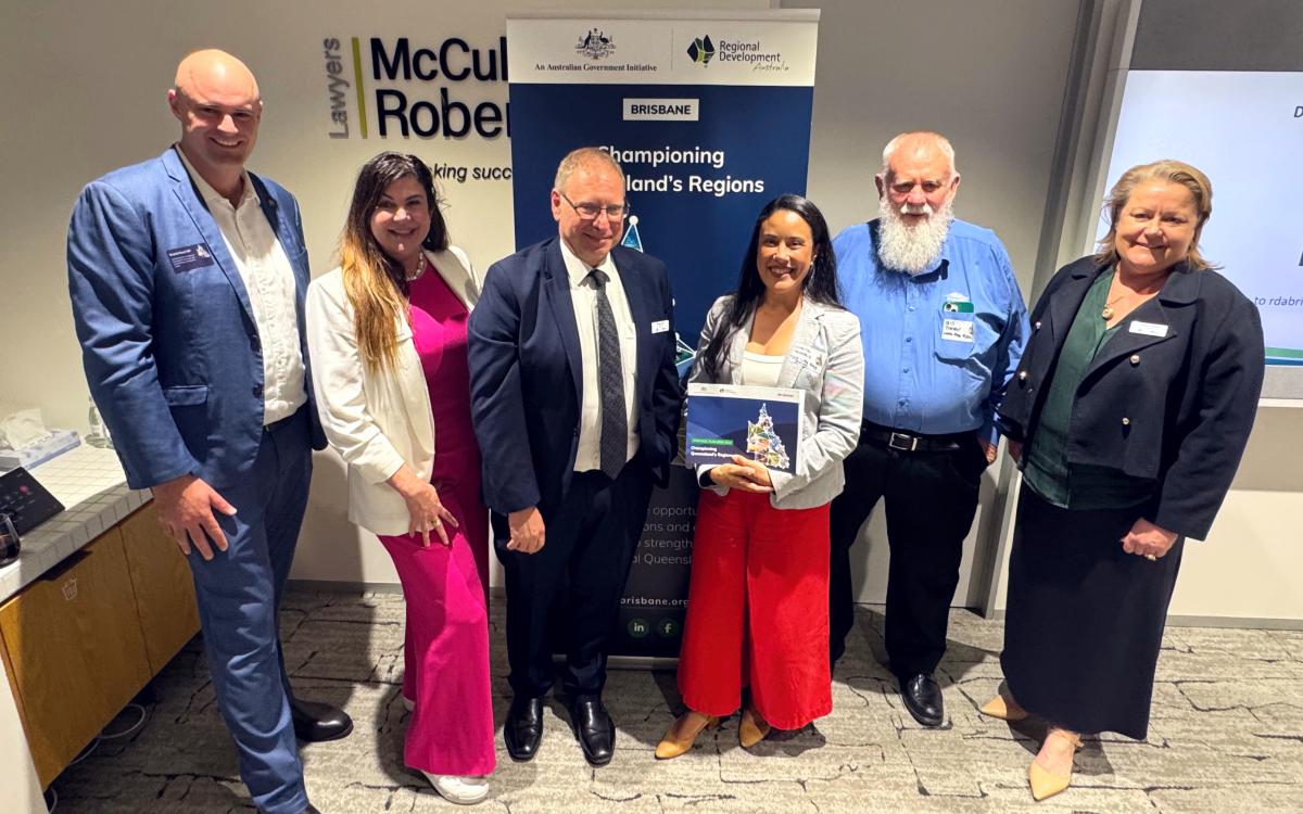 Bryson Head MP, Melissa Brooke, Kieren Dell, Sotera Trevaskis, Bill Trevor, Nicole Duguid, RDA Brisbane Strategic Plan Launch 31 Aug 2026