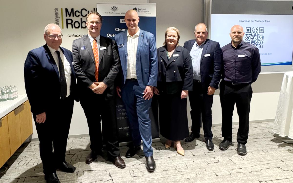 Kieren Dell, Tony Eyres, Bryson Head MP, Nicole Duguid, Allan Morton, Mitch Amidy, RDA Brisbane Strategic Plan Launch 31 Aug 2026